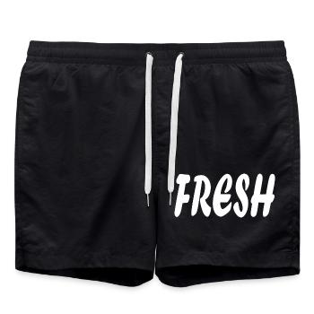 Fresh simple text - Swim Trunks - black - Front - AI Model Male 185 light (185cm)