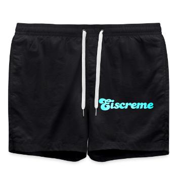Eiscreme Eis Icecream naschen Sommer Urlaub cool - Badeshorts - Schwarz - Vorne - AI Model Male 185 light (185cm)