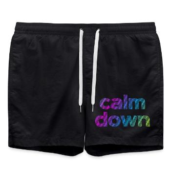 calmDown - Badeshorts - Schwarz - Vorne - AI Model Male 185 light (185cm)