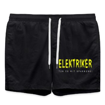 Elektriker Handwerker Design - Badeshorts - Schwarz - Vorne - AI Model Male 185 light (185cm)
