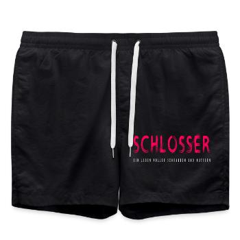 Schlosser Handwerker Design - Badeshorts - Schwarz - Vorne - AI Model Male 185 light (185cm)