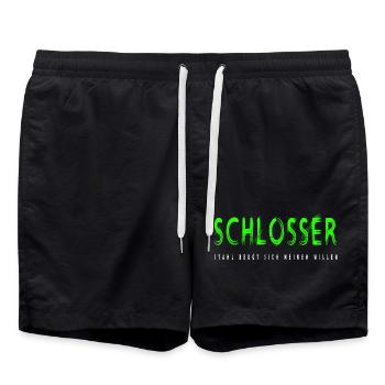 Schlosser Handwerker Design - Badeshorts - Schwarz - Vorne - AI Model Male 185 light (185cm)