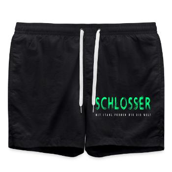 Schlosser Handwerker Design - Badeshorts - Schwarz - Vorne - AI Model Male 185 light (185cm)