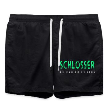 Schlosser Handwerker Design - Badeshorts - Schwarz - Vorne - AI Model Male 185 light (185cm)