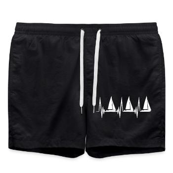 Sailing Heartbeat - Swim Trunks - black - Front - AI Model Male 185 light (185cm)