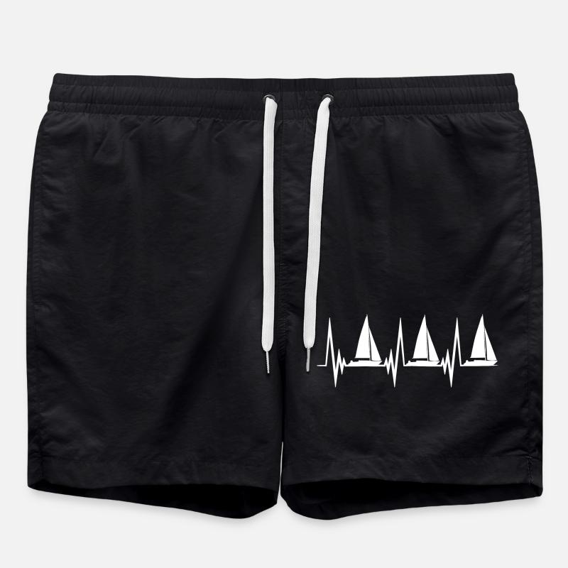 Sailing Heartbeat - Swim Trunks - black