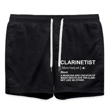 Clarinet player definition - Swim Trunks - black - Front - AI Model Male 185 light (185cm)