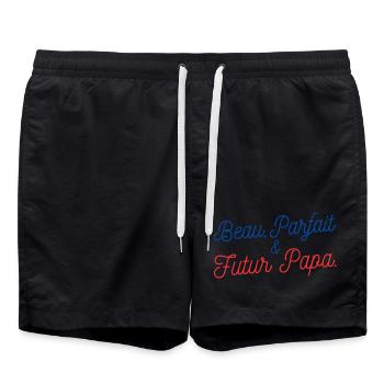 Cadeau original pour Futur Papa - Short de bain - noir - Devant - AI Model Male 185 light (185cm)