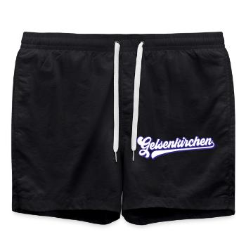 Texte de Gelsenkirchen | Couleurs changeantes - Short de bain - noir - Devant - AI Model Male 185 light (185cm)
