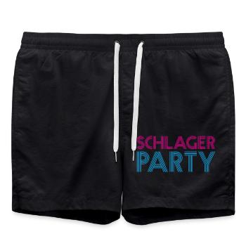 SCHLAGER PARTY Schlagermusik Schlager - Badeshorts - Schwarz - Vorne - AI Model Male 185 light (185cm)
