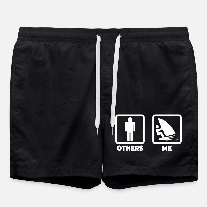 Funny windsurfer - Swim Trunks - black