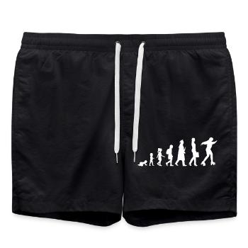 Vom Mädchen zur Rollschuhläuferin - Badeshorts - Schwarz - Vorne - AI Model Male 185 light (185cm)