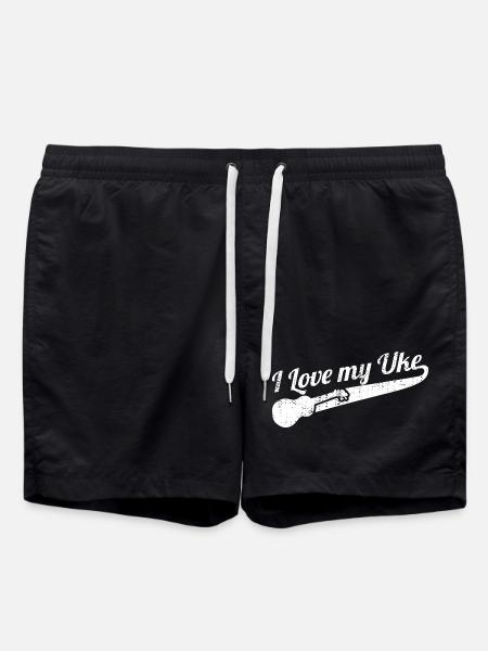 I Love My Uke - Swim Trunks - black