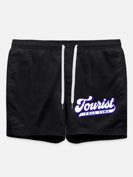 Full Time Tourist | Farben änderbar - Badeshorts - Schwarz