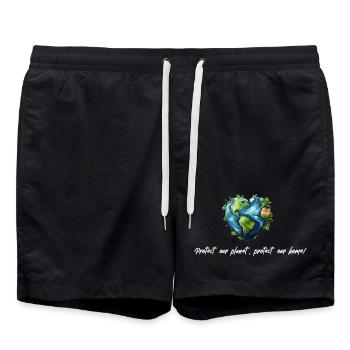 Protégez notre planète blanche - Short de bain - noir - Devant - AI Model Male 185 light (185cm)