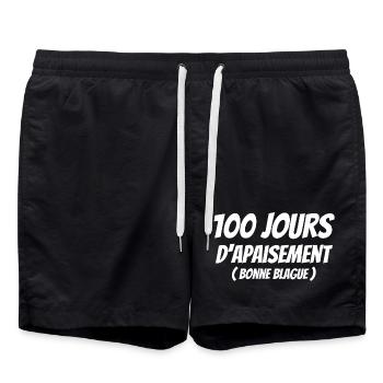 politique, homme politique, Macron - Short de bain - noir - Devant - AI Model Male 185 light (185cm)