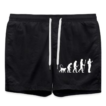 Entwicklung des Ukulele Spielers - Badeshorts - Schwarz - Vorne - AI Model Male 185 light (185cm)