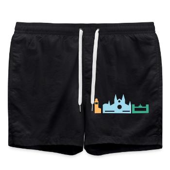 Tourisme Majorque - Short de bain - noir - Devant - AI Model Male 185 light (185cm)