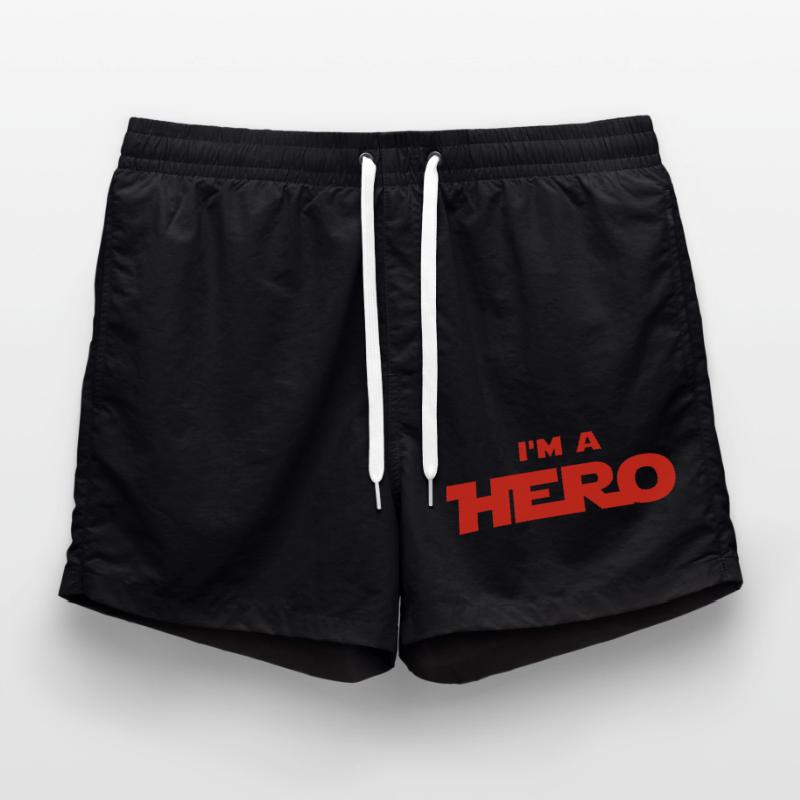 Ich bin ein Held (rot) Badeshorts