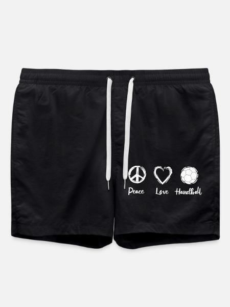 Peace Love Handball - Swim Trunks - black