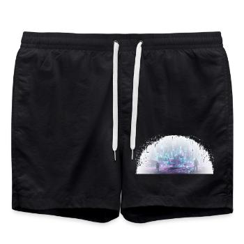 Cybercity - Ville dans la lumière - Short de bain - noir - Devant - AI Model Male 185 light (185cm)
