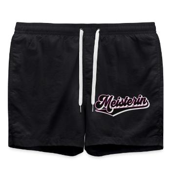 Meisterin | Farben änderbar - Badeshorts - Schwarz - Vorne - AI Model Male 185 light (185cm)