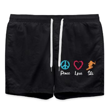 Peace Love Ski - Short de bain - noir - Devant - AI Model Male 185 light (185cm)