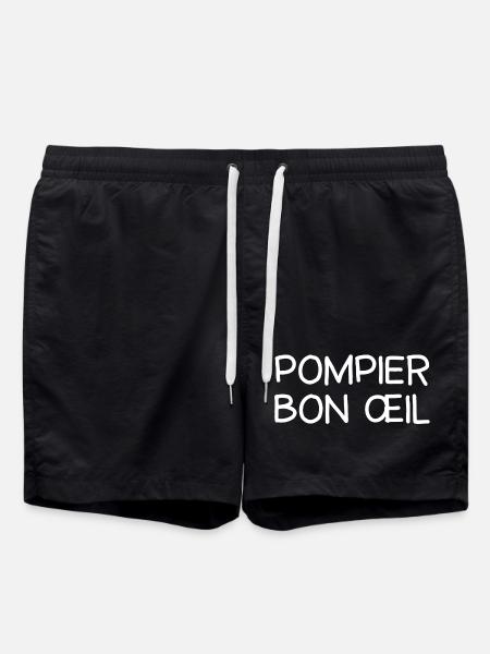 pompier, caserne de pompier, incendie - Short de bain - noir
