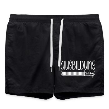 Ausbildung loading Azubi Azubine Auszubildender - Badeshorts - Schwarz - Vorne - AI Model Male 185 light (185cm)