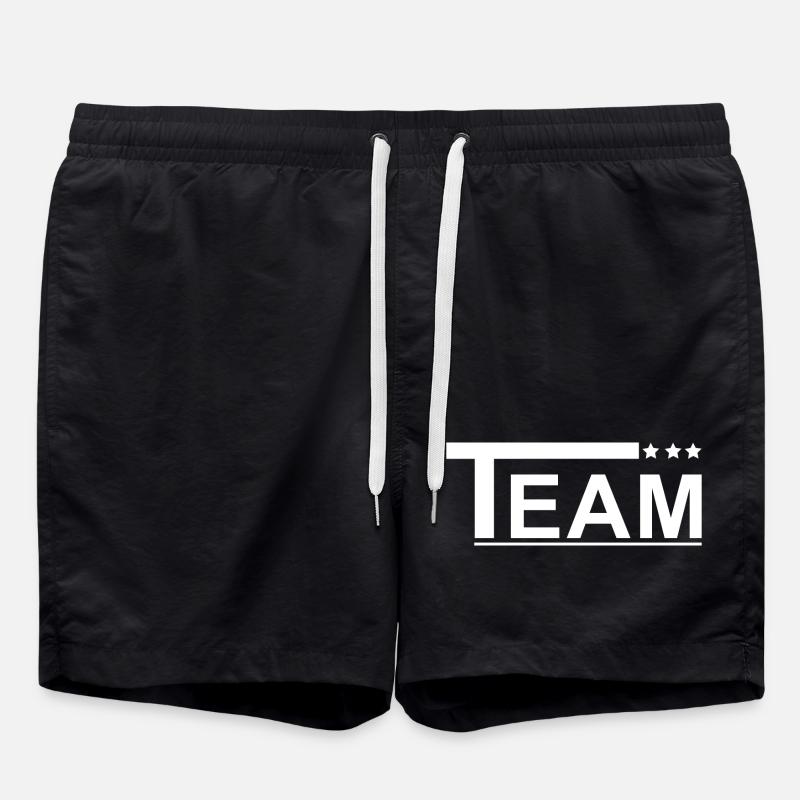 Team mit Sternen Design - Badeshorts - Schwarz