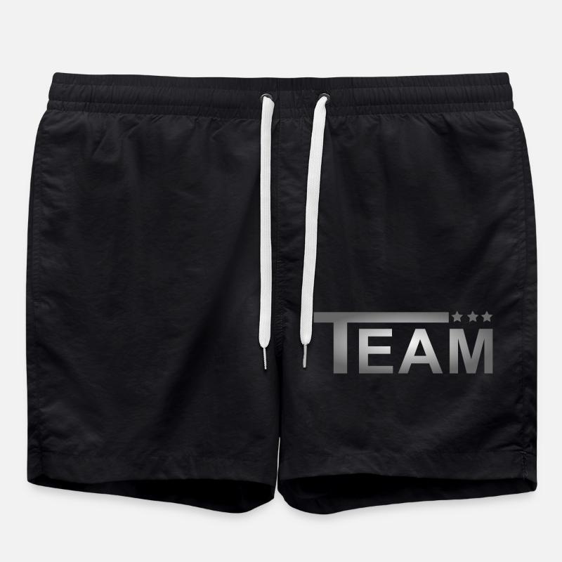 Team Stars Grau - Badeshorts - Schwarz