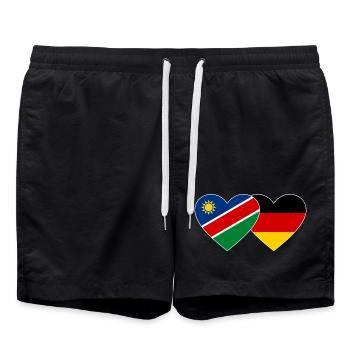 Namibia Germany Flag Heart - Swim Trunks - black - Front - AI Model Male 185 light (185cm)