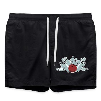 Frappe de bowling - Short de bain - noir - Devant - AI Model Male 185 light (185cm)