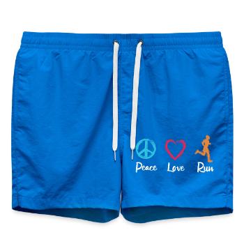 Peace Love Running - Swim Trunks - cobalt blue - Front