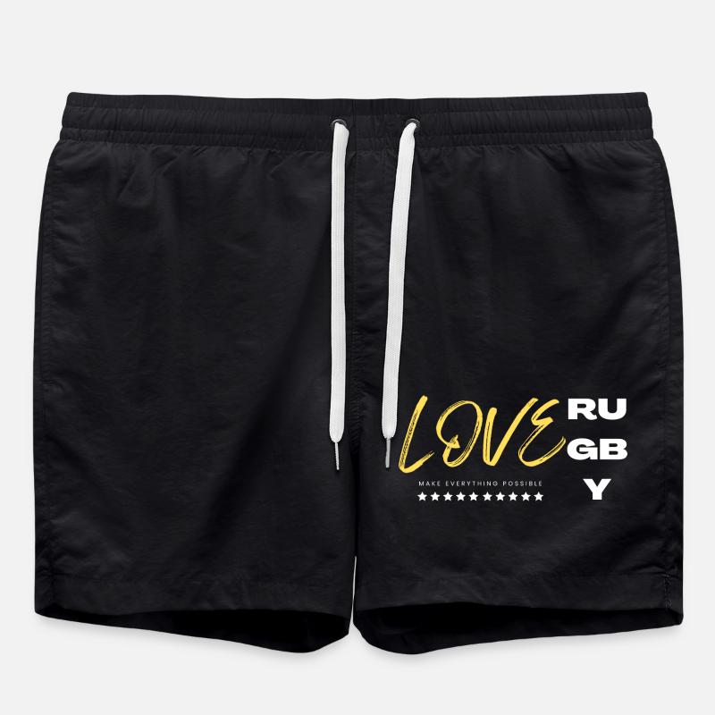 Love rugby yellow - Short de bain - noir