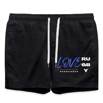 Love rugby blue - Short de bain - noir - Devant - AI Model Male 185 light (185cm)