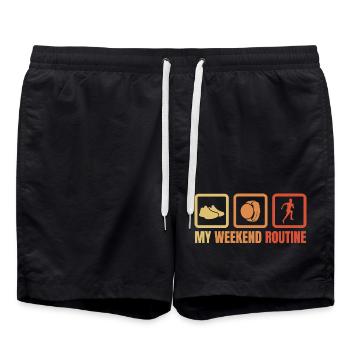 Runner Weekend Routine - Swim Trunks - black - Front - AI Model Male 185 light (185cm)