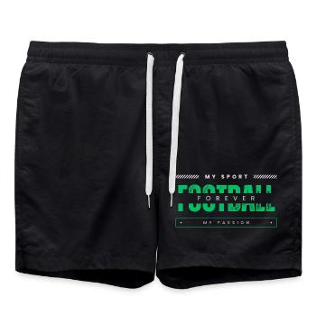 Football my sport my passion green - Swim Trunks - black - Front - AI Model Male 185 light (185cm)