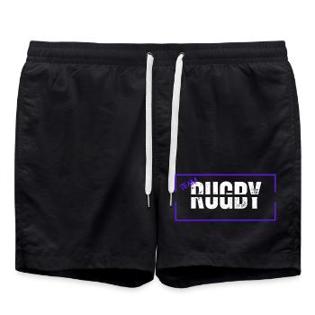 Team rugby blue - Swim Trunks - black - Front - AI Model Male 185 light (185cm)