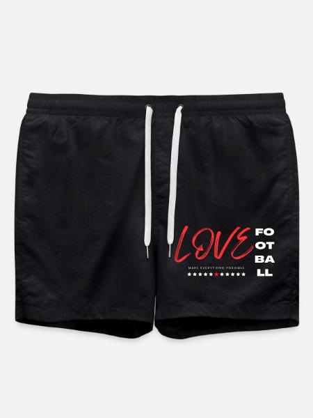 Love football red - Swim Trunks - black