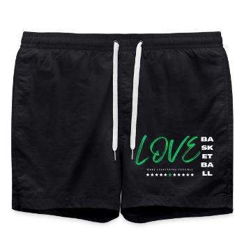 Love basketball green - Swim Trunks - black - Front - AI Model Male 185 light (185cm)