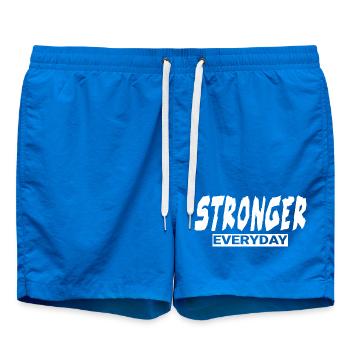Stronger Everyday Funny Gym Gift - Swim Trunks - cobalt blue - Front