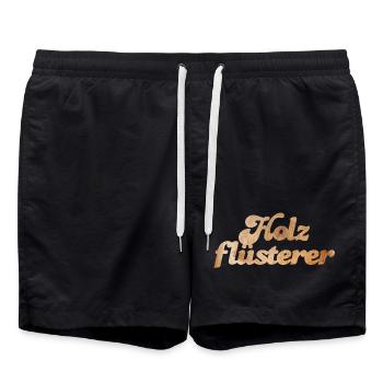 Holz Tischler Fan coole lustige Sprüche Maserung - Badeshorts - Schwarz - Vorne - AI Model Male 185 light (185cm)
