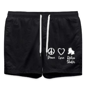 Peace Love Roller Skates - Short de bain - noir - Devant - AI Model Male 185 light (185cm)