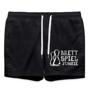 Brettspiel Profi Junkie Spieler Hütchen Figuren - Badeshorts - Schwarz - Vorne - AI Model Male 185 light (185cm)