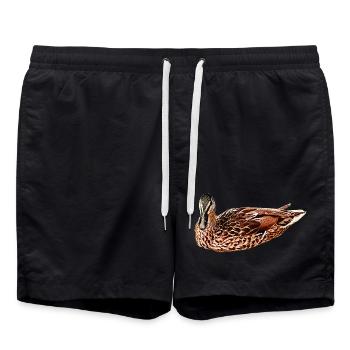 wasservögel, Stockente - Badeshorts - Schwarz - Vorne - AI Model Male 185 light (185cm)