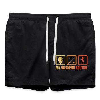 Week-end d’escrime - Short de bain - noir - Devant - AI Model Male 185 light (185cm)