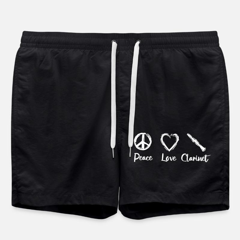Peace Love Clarinet - Badeshorts - Schwarz