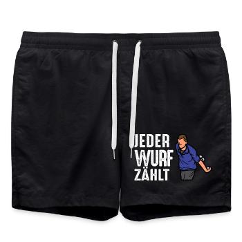 Boule Spruch Kugeln für Bouler Boccia Spiel - Badeshorts - Schwarz - Vorne - AI Model Male 185 light (185cm)