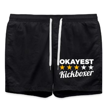 Durchschnittlicher Kickboxer - Badeshorts - Schwarz - Vorne - AI Model Male 185 light (185cm)